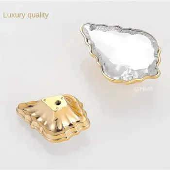 1pc W/parafuso de Vidro Liga de Luxo Brilhante Tribunal Mobiliário Vintage de Decoração de Casa de Cristal Queda de Lidar com Pingente de Diamante de Ouro Puxe o Botão