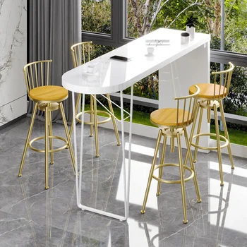 Ergonômico Banqueta Designer Minimalista Nórdico de Metal de pequeno-Almoço Cadeira Alta Para Uma Cozinha de Design de Barra de Silla Nordica Móveis HY