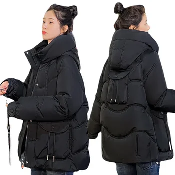 Elegante Parkas Mulheres De Outono Inverno 2023 Nova Coreano Moda Engrossar Jaquetas De Senhoras Streetwear Casual Casacos Soltos Harajuku