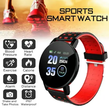 Mulheres Homens Smart Watch 119Plus Esportes Fitness Pedômetro Relógio de Senhoras de Suspensão de Monitoramento Impermeável Smart Watch para o IPhone Xiaomi