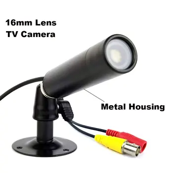 1000TVL ou 800TVL 16mm Cor de Bala Câmera Mini caixa de Metal, com suporte de Câmera de CCTV para o sistema dvr