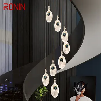 RONIN Nórdicos luminária Pendente Led Criativo Pena Forma Lustre de equipamentos Modernos de Casa, Sala de estar Escada do Corredor da Lâmpada