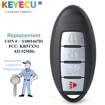 KEYECU Controle Remoto Inteligente-Chave para Infiniti QX50 2019, Fob Continental : S180144701 433.92 MHz - FCC ID : KR5TXN1