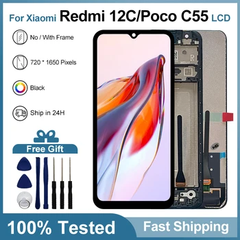 Novo Original Para Xiaomi Redmi 12C LCD 22120RN86G Exibir a Tela de Toque Para Poco C55 LCD de Substituição do conjunto do Digitador Com Moldura