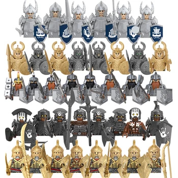 Único Vender Koruit Cavaleiros Medievais Uruk-hai Noldo Elfos Gondor Guerreiro Anão de blocos de Construção de Acessórios Brinquedos Para Criança