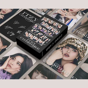 ITZY KPOP CHESHIRE Álbum Conceito Teaser Photocards em caixa de duas Faces LOMO Cartões de YUNA YEJI RyuJin Fãs Coleções 55pcs