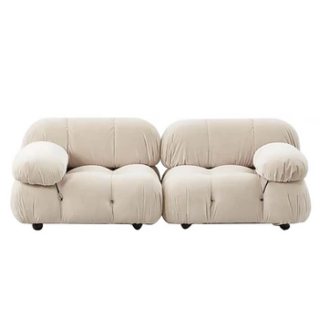Sofá moderno Combinações com Tecido Flexível de Módulos de Mobiliário Vintage-Inspirado Sofá da Sala em Estilo Minimalista e Confortável