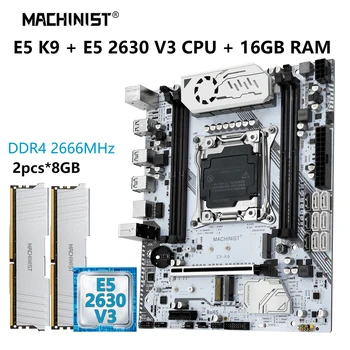 MACHINIS X99 Kit Xeon Conjunto de placa-Mãe LGA 2011-3 CPU E5 2630 V3 e DDR4 RAM de 8GB*2 2666mhz Memória usb3.0 NVME M. 2 M-ATX k9