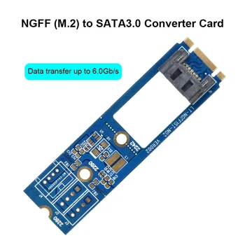 Novas M2 PARA SATA M. 2 NGFF SATA para 7Pin SATA Conversor Adaptador de Cartão Horizontal 1PCS NGFF1ST-N01 Adaptador de Cartão