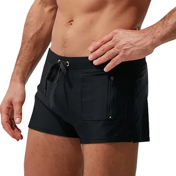 Homens sungas Confortável Moda Mini Shorts de Praia Bolso Frontal Maiô de Homens de Sunga плавки мужские Bañador Homens Curta