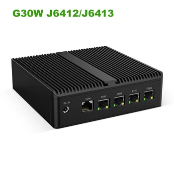 G30W J6412/J6413 Macio Roteador 4*RJ45 i226 Firewall VPN Server OpenWrt 4G 5G SIM Slots Suporte da Antena de WiFi HD DP de Tela Dupla