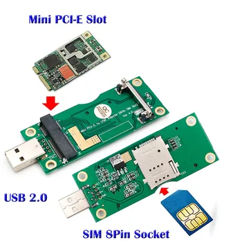 Mini PCI-E USB Adaptador com SIM 8 pinos da Ranhura do Cartão para WWAN/LTE Módulo