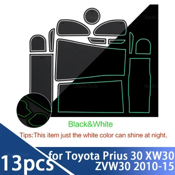 para a Toyota Prius 30 XW30 ZVW30 2010-15 Mão Direita de Unidade de Borracha Anti-derrapante Tapete de Porta Groove Copa do bloco de Telefone de Porta Slot para Acessórios do Carro