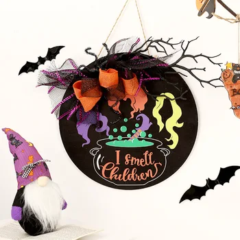 Decoração de Halloween, o dia das Bruxas, piso em Madeira Etiquetas, Porta de Suspensão, Pendurado na Parede Decoração de Halloween Decorações para o Lar