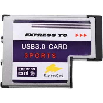 3 Porta Dentro de USB 3.0 Para Express Card 54 milímetros Adaptador Conversor Chipset FL1100