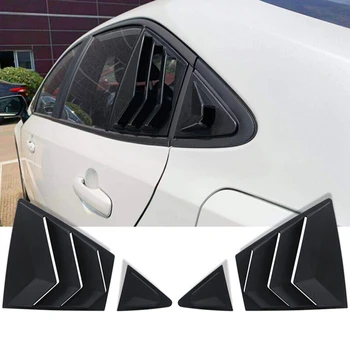 1 Peça Traseira do Carro do Lado de Ventilação Trimestre Janela de Grade do Obturador Cobertura Matte Preto ABS Para Toyota Corolla 2020-2023