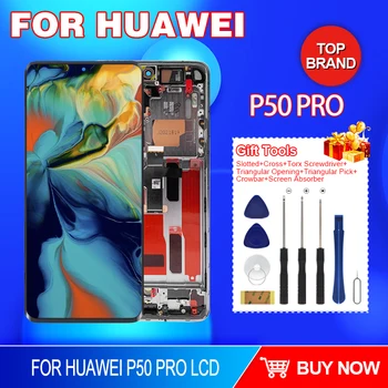 Para Huawei P50 Pro Painel de Toque do Lcd Tela Digitalizador Assembly JAD-AL50 JAD-LX9 Exibição de Peças de Reparação De 6,6 Polegadas Com Ferramentas de