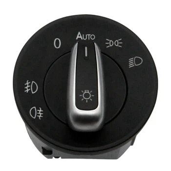 1 Peça de Carro do Cromo luz de Nevoeiro Headling Botão Interruptor 1ZD941431B Preto Para Skoda Octavia 2007-2016