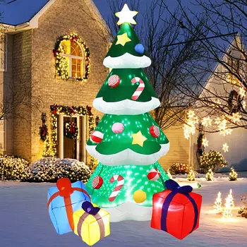 Tamanho enorme Árvore de Natal Insufláveis Decorações ao ar livre 210CMYard uma Festa em Casa de Ano Novo Decoração Noite, Luz Interna em LED Luzes