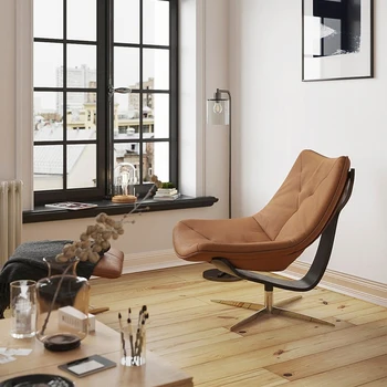 Sala de estar italiano luz de luxo, único na espreguiçadeira reclinável designer high-end Rochburg de giro casa de lazer cadeira