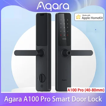 Aqara Smart Door Lock A100 Pro Zigbee, Bluetooth 5.0 Apple Homekey Desbloqueio de impressões digitais Desbloquear Trabalhar com a Apple Homekit Aqara Casa