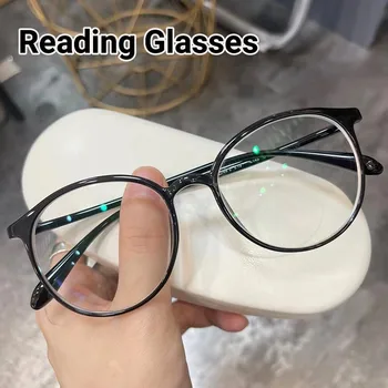 Transparente, Óculos De Leitura Moda Anti Luz Azul Bloqueando A Presbiopia Óculos Unissex Rodada Terminou Óptico Espetáculo Óculos