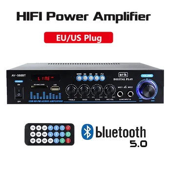 FM Mp3 Player Home Amplificadores Digitais 110V/220V 12V de Baixo de Potência de Áudio Bluetooth AMPLIFICADOR hi-fi de Casa de Carro Amplificador de Subwoofer alto-Falantes