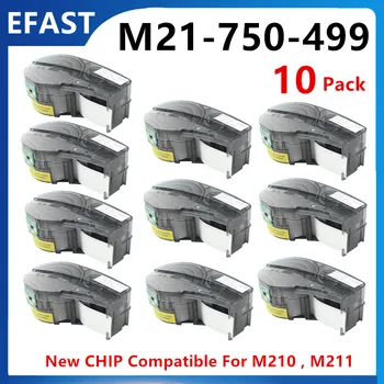 1~10Pack Novo CHIP Substituir M21-750-499 Etiquetas de Nylon Fita do Cartucho de Cintas Para Etiqueteuse M210,M211 de Mão Cabo de Marcação de Fios