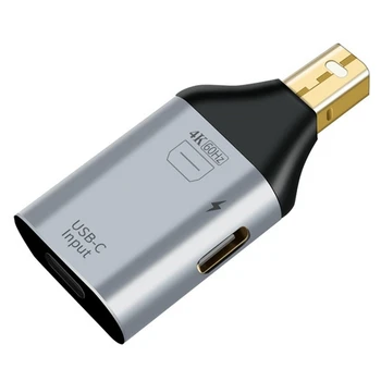 Tipo de Adaptador USB C-C Fêmea Compatível com DP Minidp Macho Adaptador de Vídeo HD 4K@60Hz