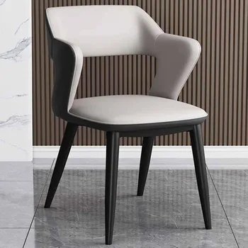 Impermeável Metal De Aço Cadeiras De Jantar Modernas De Couro De Luxo Cozinha De Jantar Com Cadeiras Móveis Barstools Chaise Mobiliário Italiano