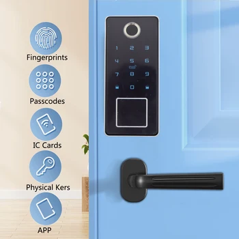 Smart Door Lock, Entrada Sem chave de Bloqueio de Porta, Pode Através de TT BLOQUEIO de APLICATIVO a ser Adicionado: 120 impressões digitais, da onu código de acesso Limitado, Um Toque de Desbloqueio