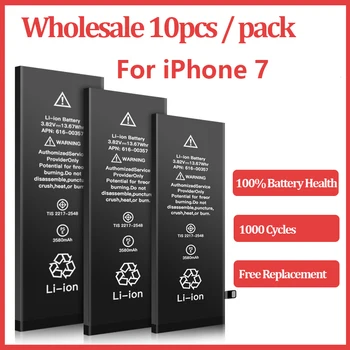10pcs/lot 0 Ciclos por Atacado Bateria para o IPhone 7 de Substituição de Baterias para Apple Baterias com Grátis Adesivo Impermeável Quadro