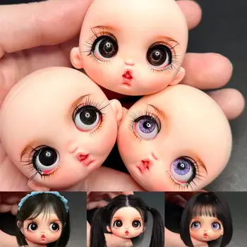Novo 1/8 Cabeça de Boneca Com Corpo de Maquiagem 16cm de Menina Boneca Menina Maquiagem de Boneca Com 3D Colorido Olhos