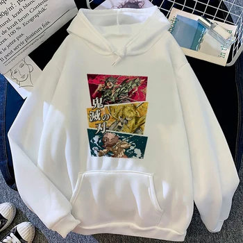 Demon Slayer hoodies mulheres y2k estética top de manga longa harajuku anime vestuário moletons mulheres Kawaii Camisa com Capuz