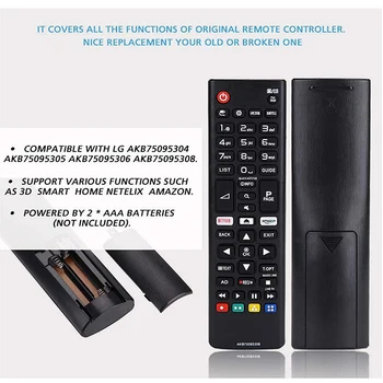 Controle Remoto inteligente da Televisão Macio Botão inglês AKB75095308 para L LCD TV ABS Substituição