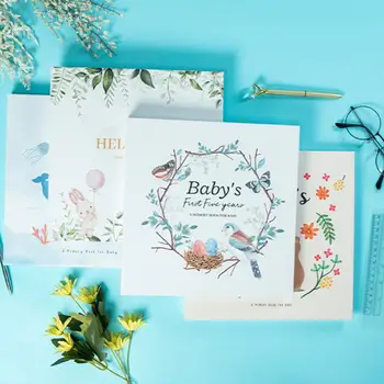 Baby Livro Memória Premium Espessamento Da Lembrança Do Papel Do Crescimento Recorde Do Primeiro Ano De Marco Diário Álbum De Recortes Álbum De Novos Pais