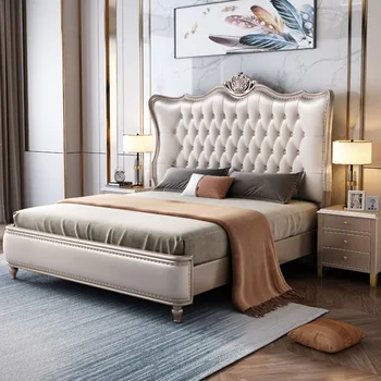 1,8 m Única Cama de Casal Americano de Design de mesas de cabeceira queen size frete grátis cama Apartamento praça da Caixa de camas y muebles móveis
