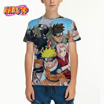 Naruto T-Shirt Meninos Crianças Cima De Kakashi Casaco De Meninos Meninas Rapazes Raparigas Verão, As Crianças De Manga Curta Casual Superior De Desenho Animado De Roupas De Bebê