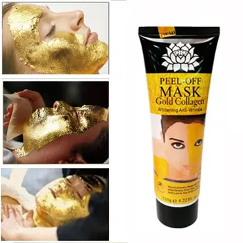 120g Ouro Colágeno Facial Repique-off Máscara de Óleo de Controle Suavizar Anti-Rugas Clareamento Suave Linhas Finas, Poros do Psiquiatra Beleza Saúde