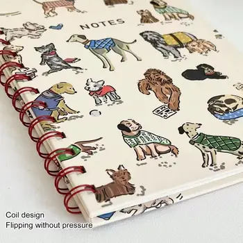 Planejador Caderno de Escrita Suave Premium Engrossado Página de folhas Soltas dos desenhos animados Cachorro Estilo A5 Bobina Anel bloco de notas