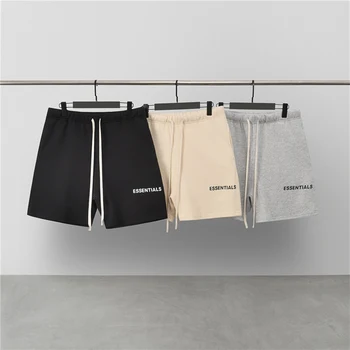 Streetwear ESSENTIALS Marca de Moda de Basquete Casual Executando o Esporte Solta Largas calças de Moletom Shorts Calças Para Homens
