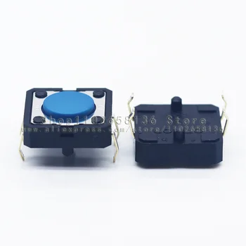 10Pcs B3F-5000 Monte Azul-Chave cabeça 12x12x4.3mm FORA (EM) 1.27 N 130gf 12*12*4.3 mm elevador Tátil-Chave Micro Interruptores de Toque