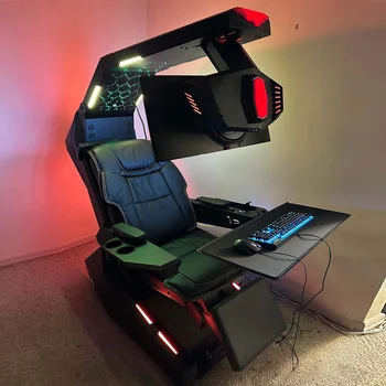Gravidade Zero reclina estação de trabalho cadeira GIMI jogos COCKPIT , obras triplo monitor de Inclinação do equipamento VR imperator