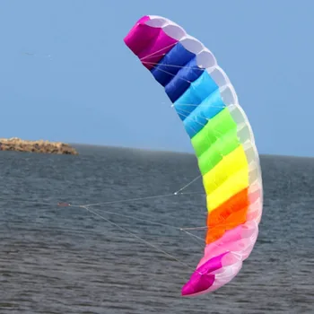 1.4/2/2.7 m arco-íris de Linha Dupla, Kitesurf Dublê de pára-Quedas Macio Parafoil Surfar de Kite Esporte Kite Grande piscina Exterior de Praia de Asa Voadora