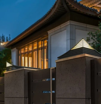 Novo estilo Chinês coluna de cabeça de lâmpada para lâmpada do pátio, villa porta coluna lâmpada, à outdoor da lâmpada, porta lâmpada de cabeça