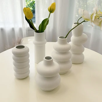 Branco Minimalista High-end Vaso de Cerâmica Decoração Sala de estar