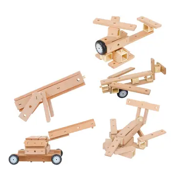 De madeira, Blocos de Construção do Conjunto de Pranchas de Madeira Conjunto de Montessori Brinquedos de Madeira de Construção para Criança