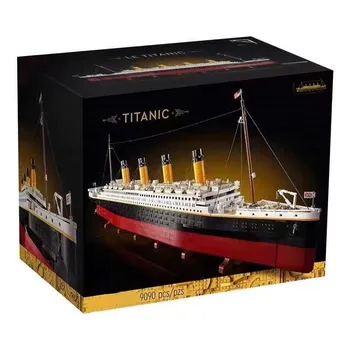 Em Estoque 99023 Compatível 10294 Titanic Grande Barco de Cruzeiro de Navio a Vapor tijolos, blocos de construção Crianças Diy Brinquedos Presentes de Amor