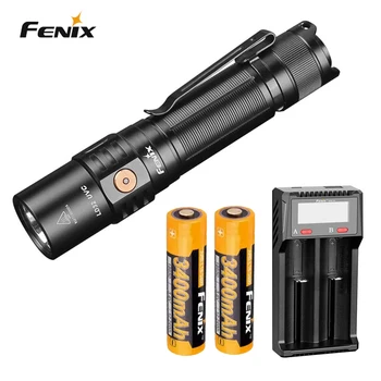 Nova Fenix LD32 de Carga USB 1200 Lumens LEVOU Lanterna Tocha + 2X3400mah bateria + D2 carregador