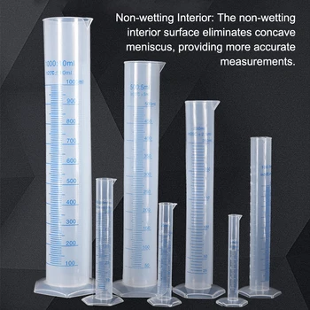 4pcs de Plástico Cilindro Graduado Cozinha Experimento de Laboratório de Teste de Medição de Água Medição do Tubo do Cilindro